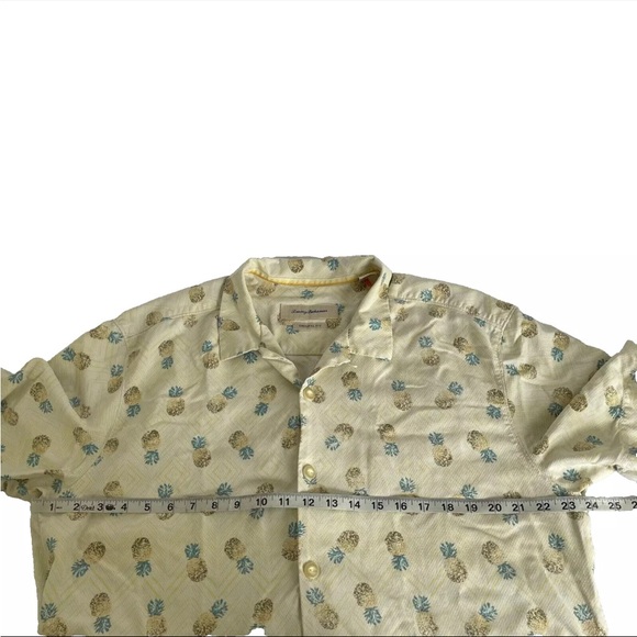 Mens Tommy Bahama Pineapple Short Sleeve Hawaiian Camp 100% Silk Shirt Sz L - Picture 4 of 6
